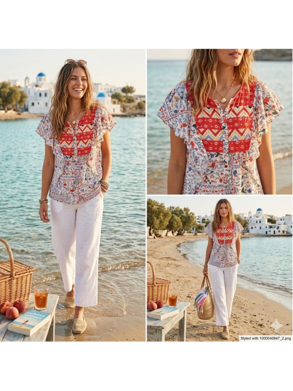 Anthropologie Let Me Be Floral Swiss Dot Cotton Top Boho Flutter Sleeve Size 12